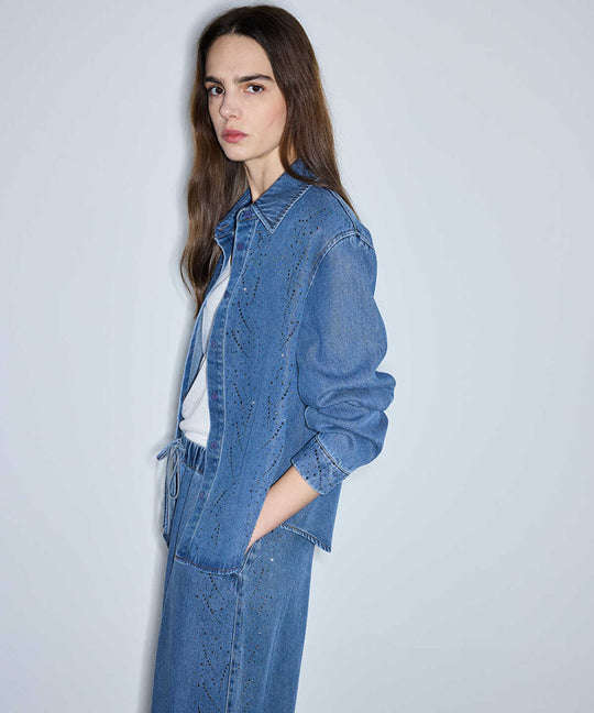 Embellished Denim Shirt