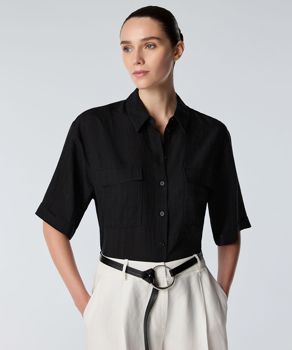 Zoomed Relaxed-Fit Shirt with Flap Pockets