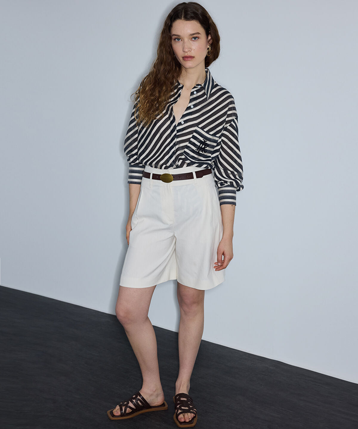 Zoomed Monogram Embroidery Shirt