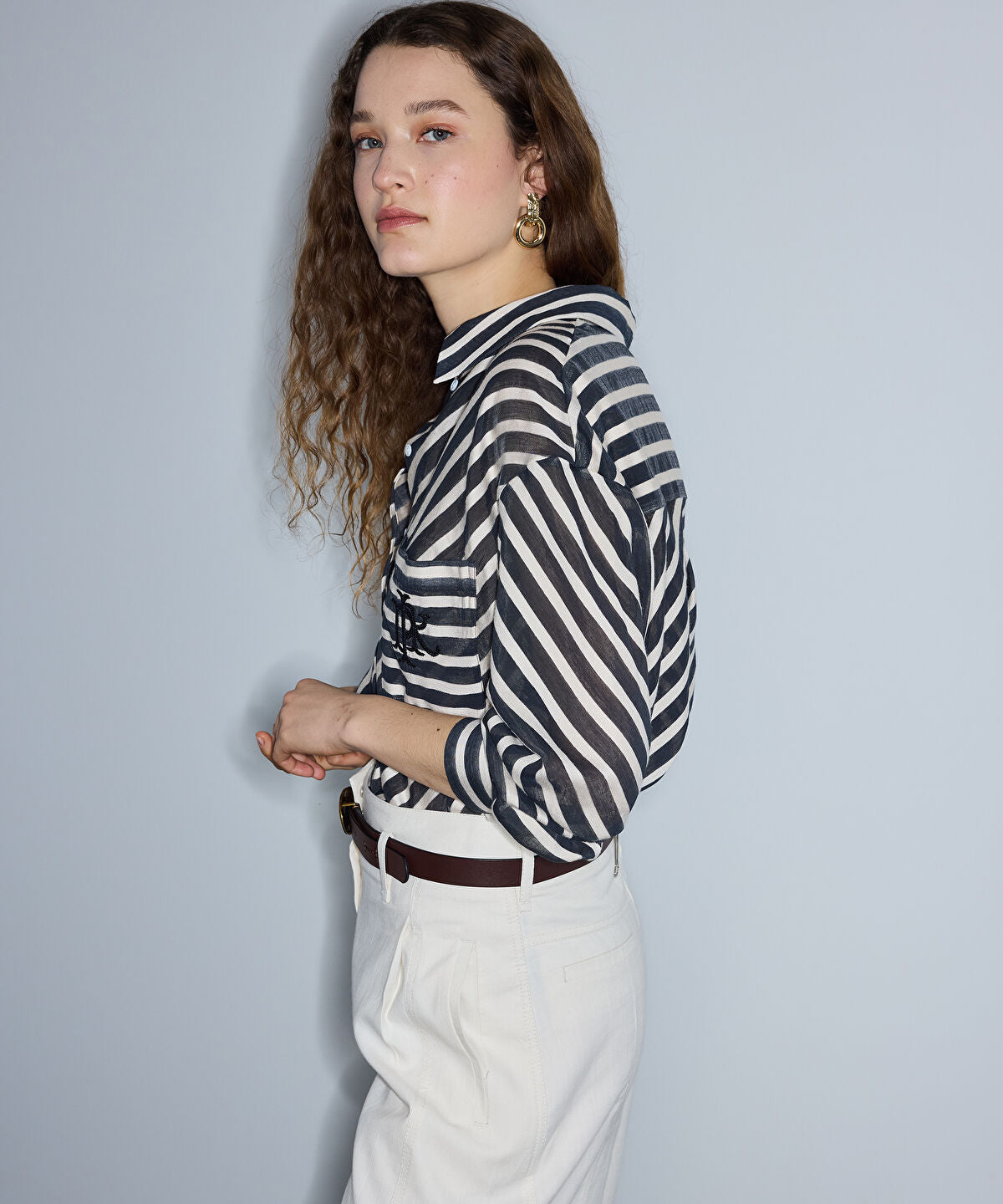 Zoomed Monogram Embroidery Shirt