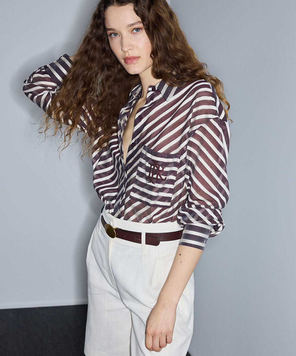 Zoomed Monogram Embroidery Shirt