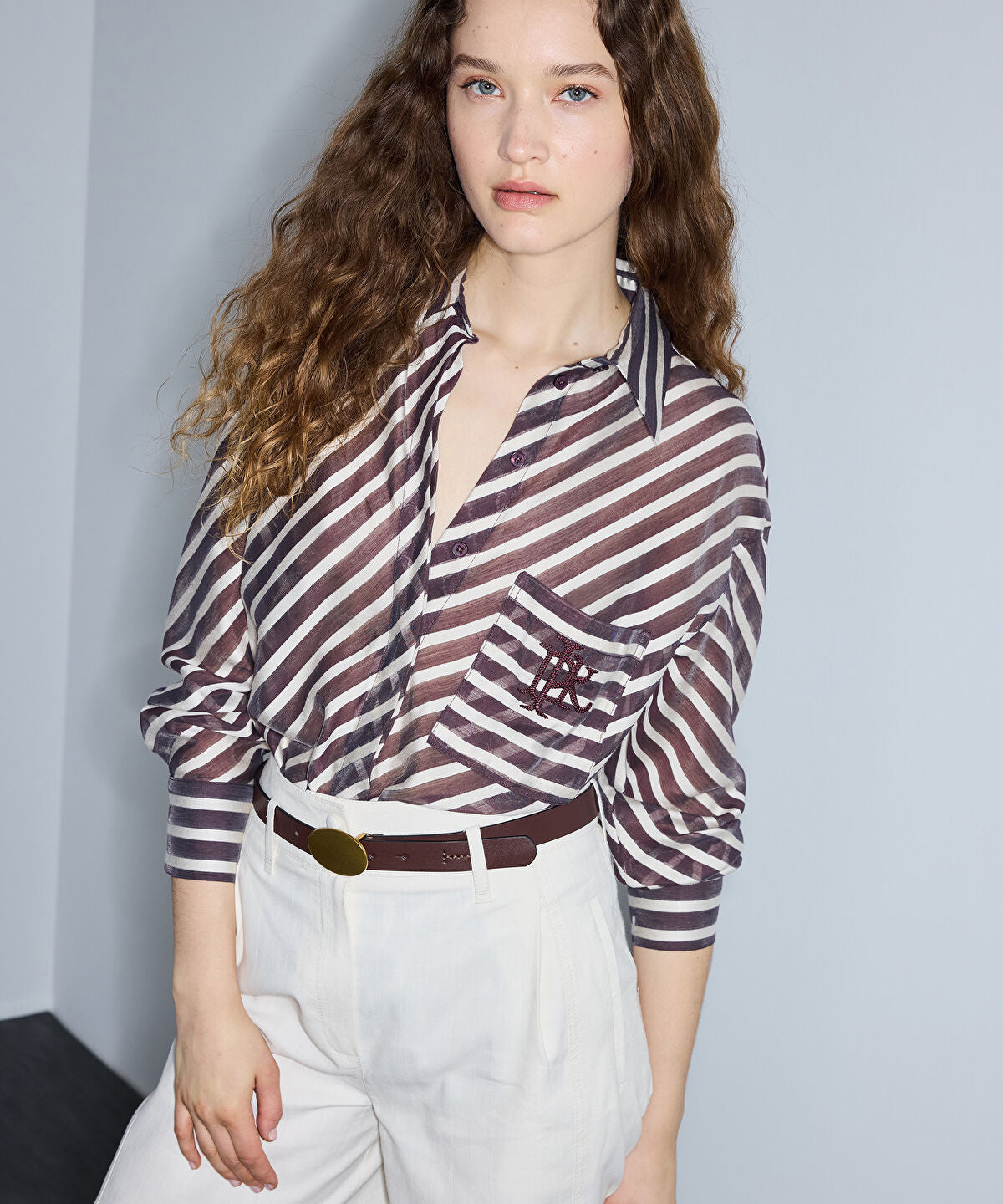 Zoomed Monogram Embroidery Shirt