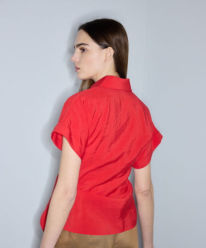 Asymmetric Tie Waist Shirt