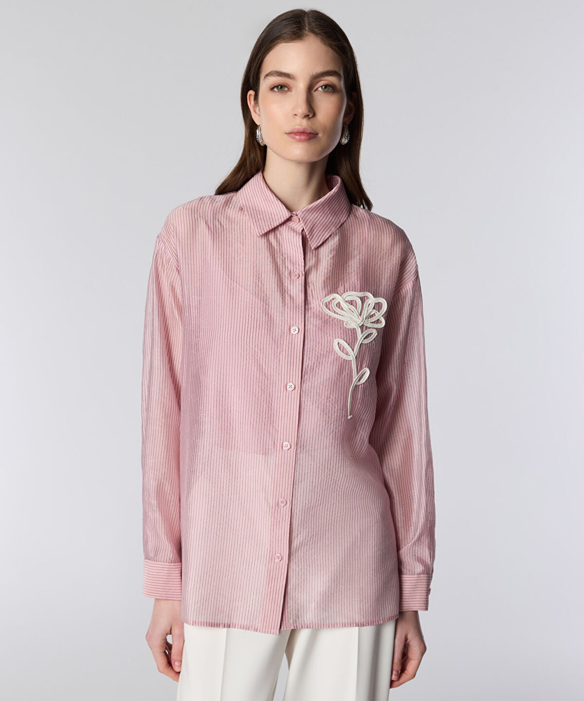 Zoomed Embroidered Stripe Shirt