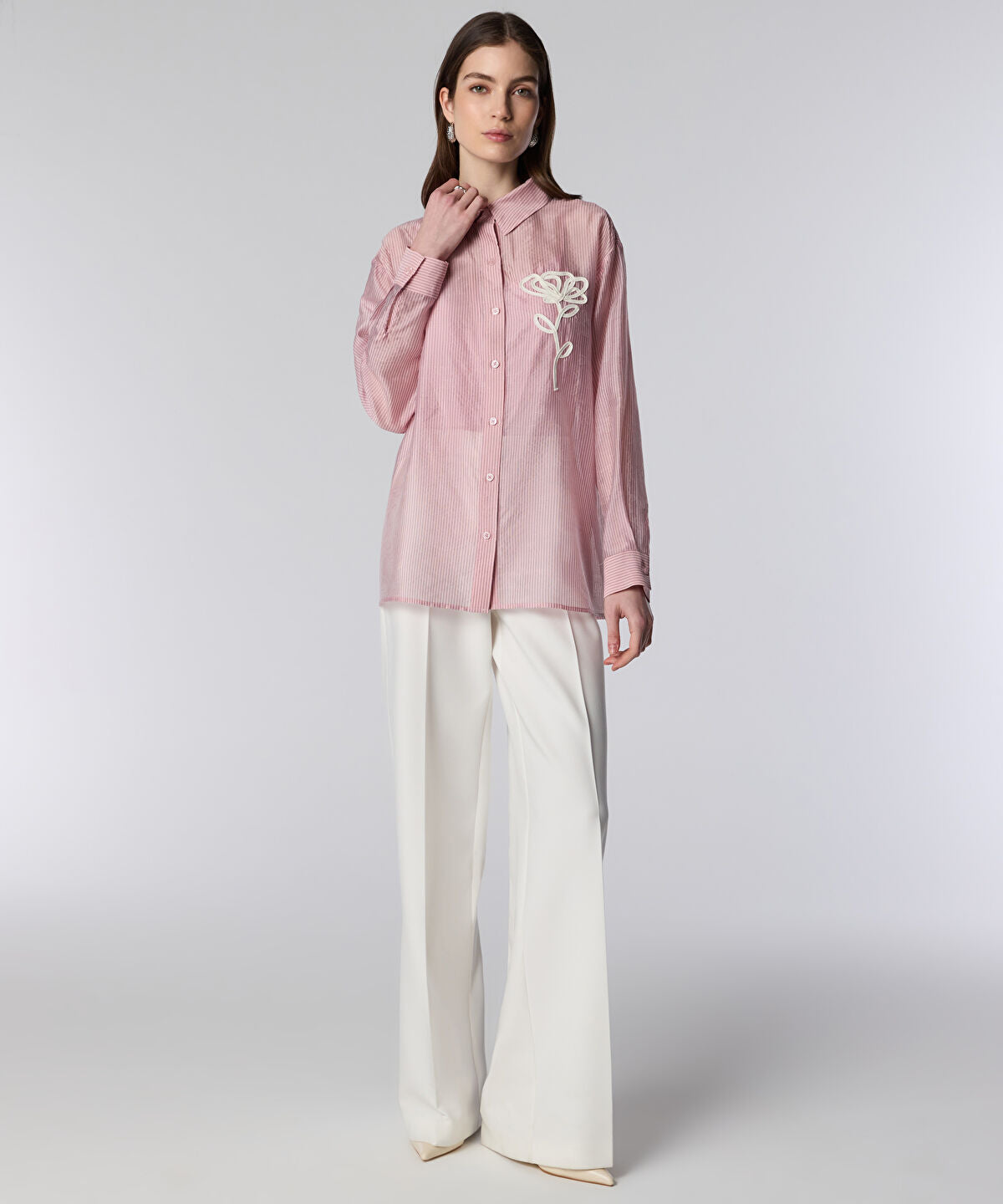 Embroidered Stripe Shirt