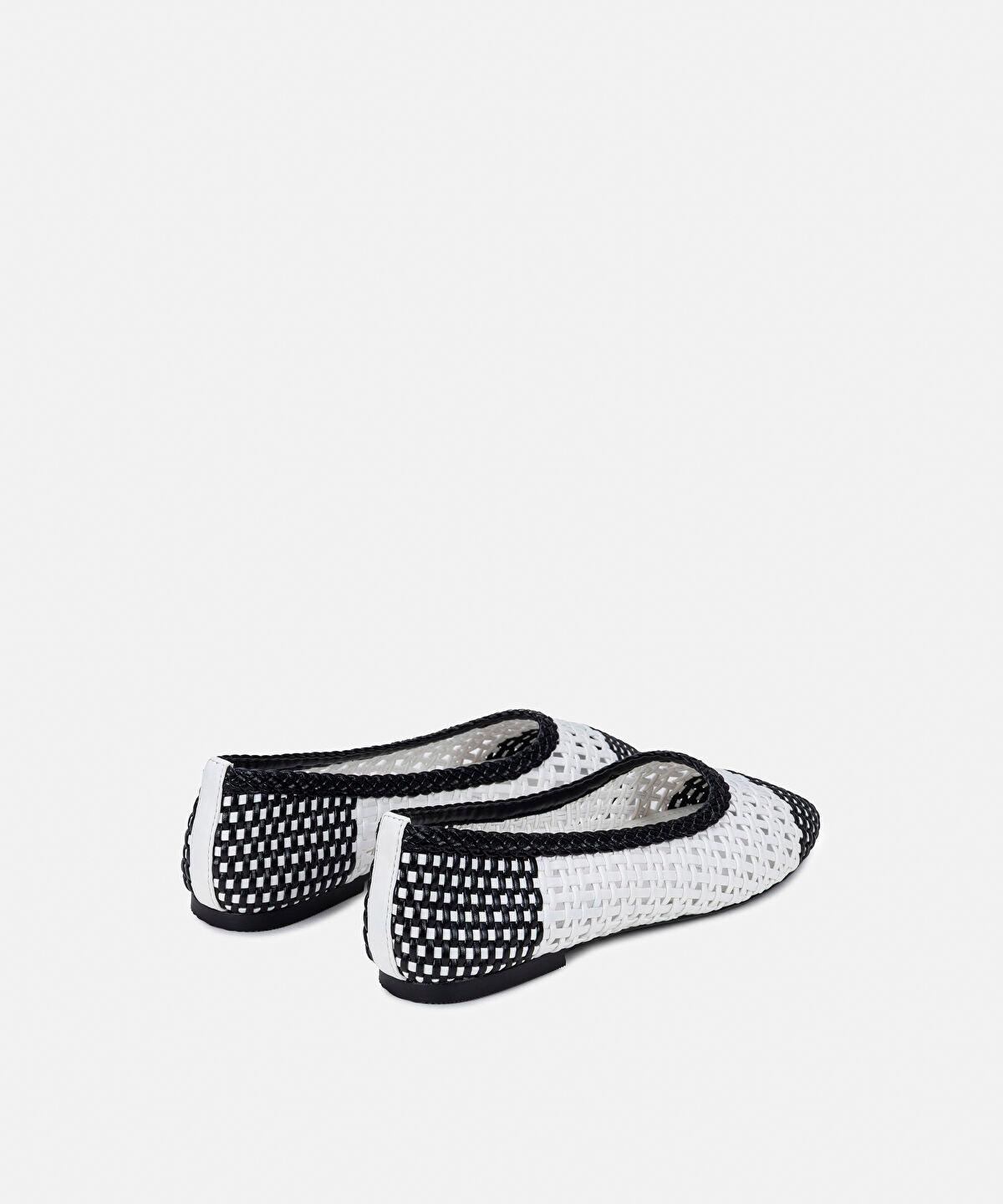Zoomed Woven Color-Block Ballet Flats