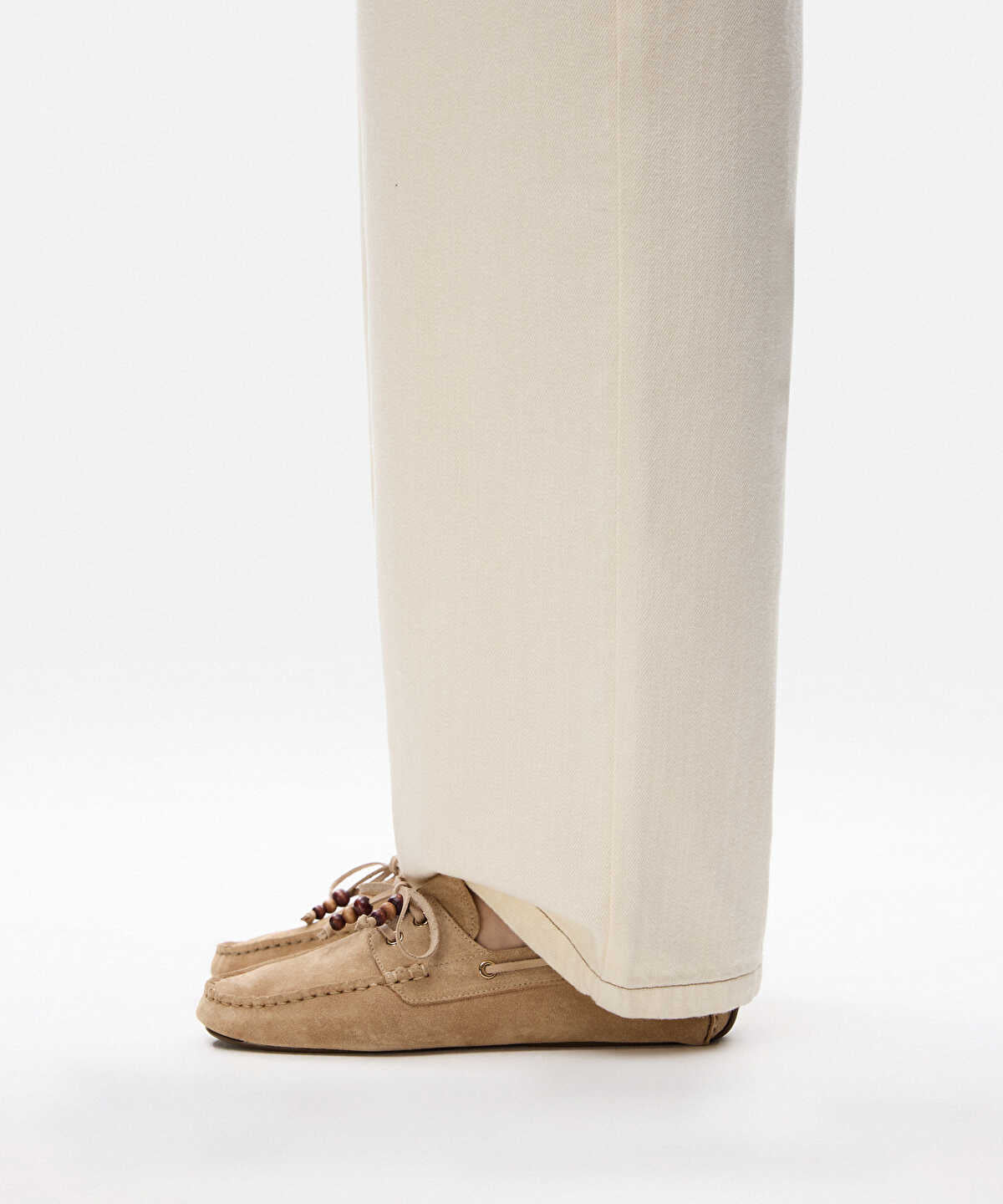 Beaded Suede Leather Loafers
