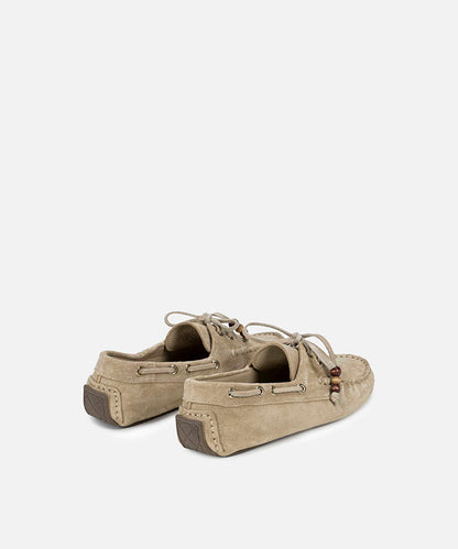 Beaded Suede Leather Loafers