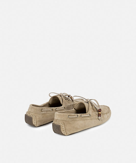 Beaded Suede Leather Loafers