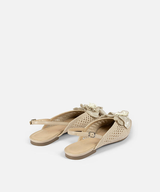 Floral Appliqué Textured Flats