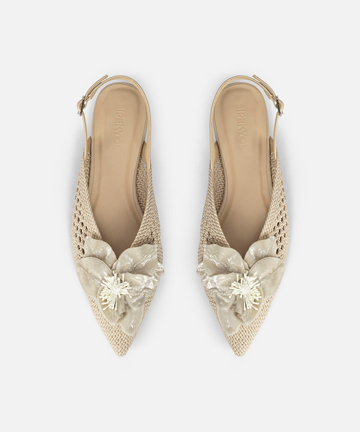 Floral Appliqué Textured Flats