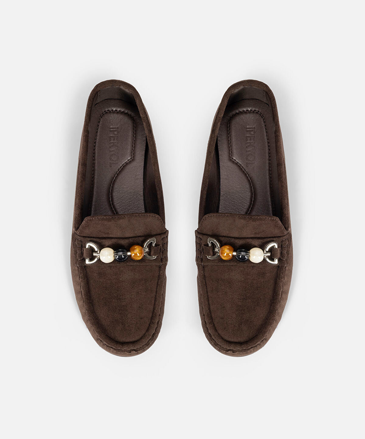 Zoomed Bead Embellished Loafers