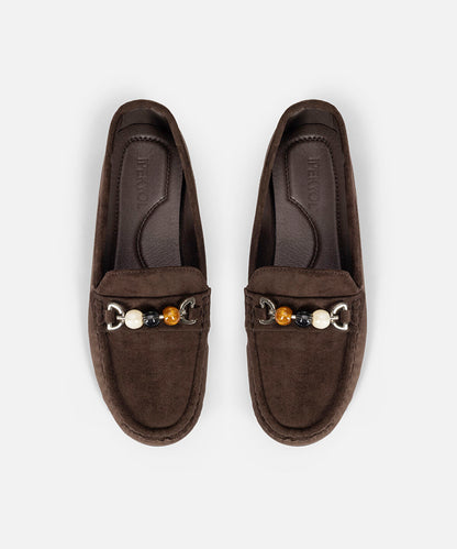 Bead Embellished Loafers