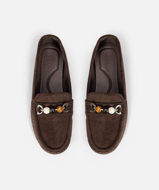 Bead Embellished Loafers