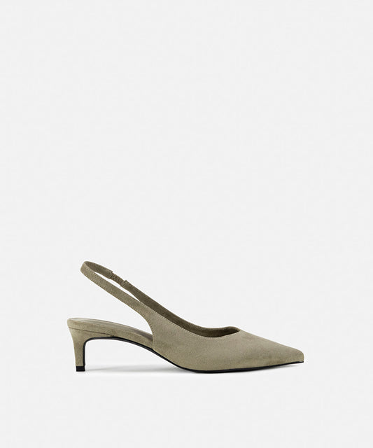 Suede-Effect Slingback Heels