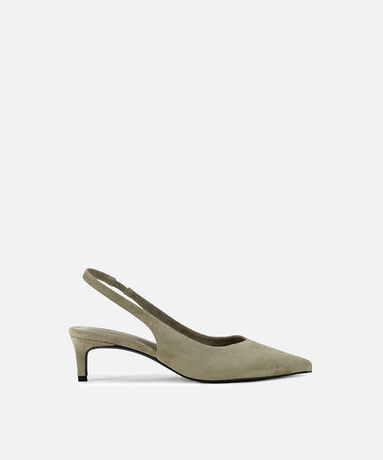 Suede-Effect Slingback Heels
