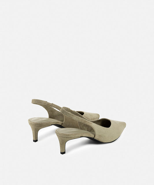 Suede-Effect Slingback Heels