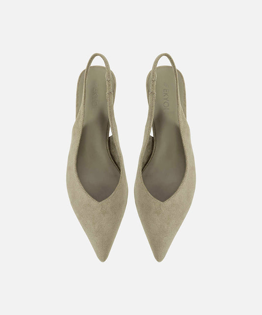 Suede-Effect Slingback Heels