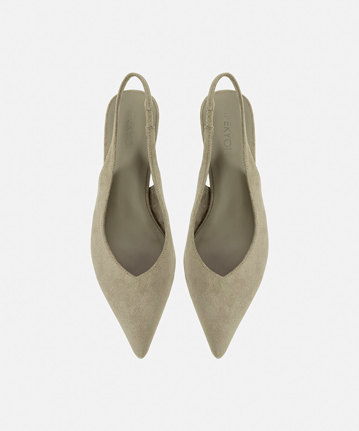 Zoomed Suede-Effect Slingback Heels