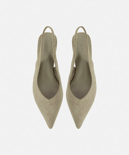 Suede-Effect Slingback Heels