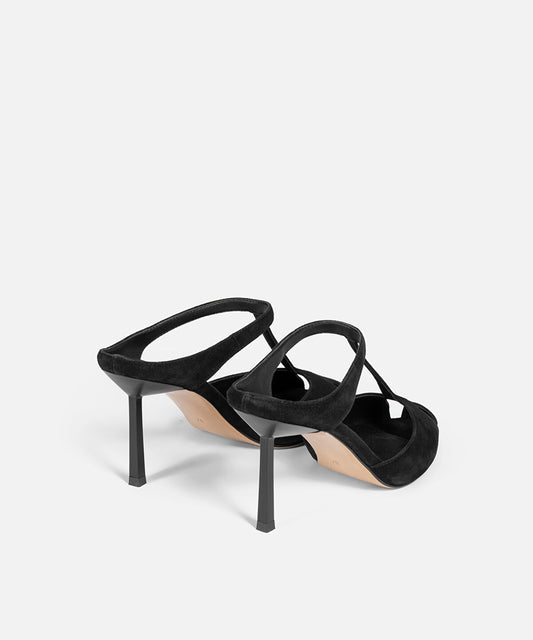 Luminous Stripe Leather Heels