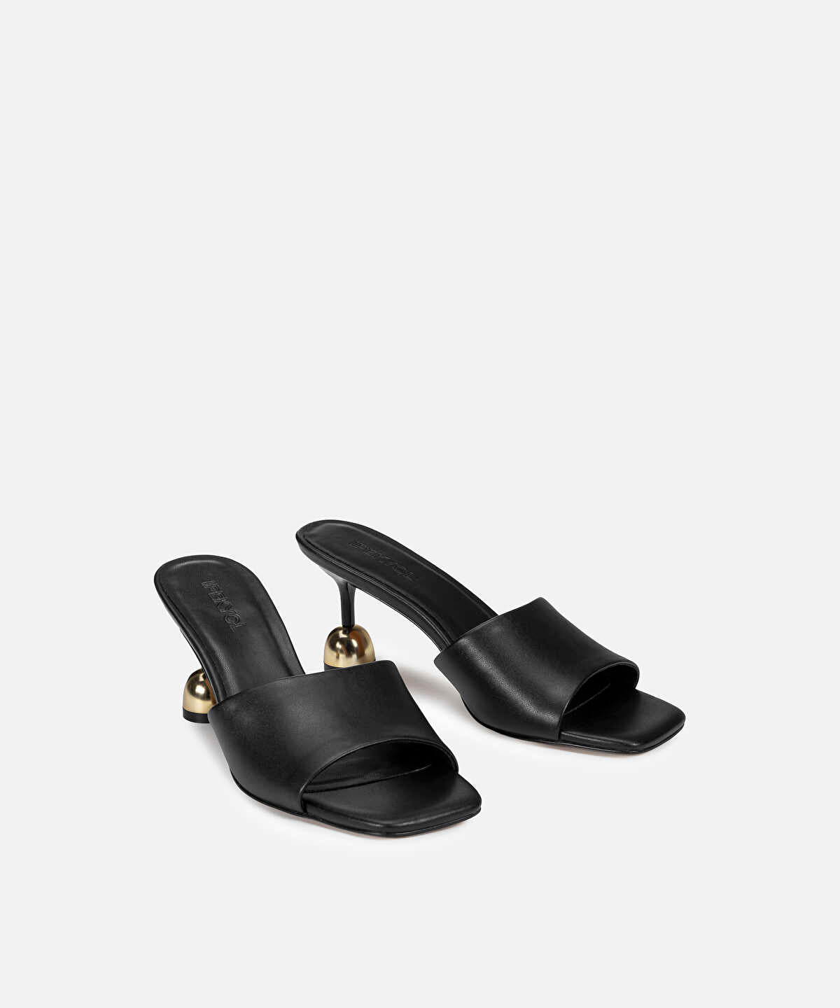 Leather-Effect Mules with Contrasting Heels