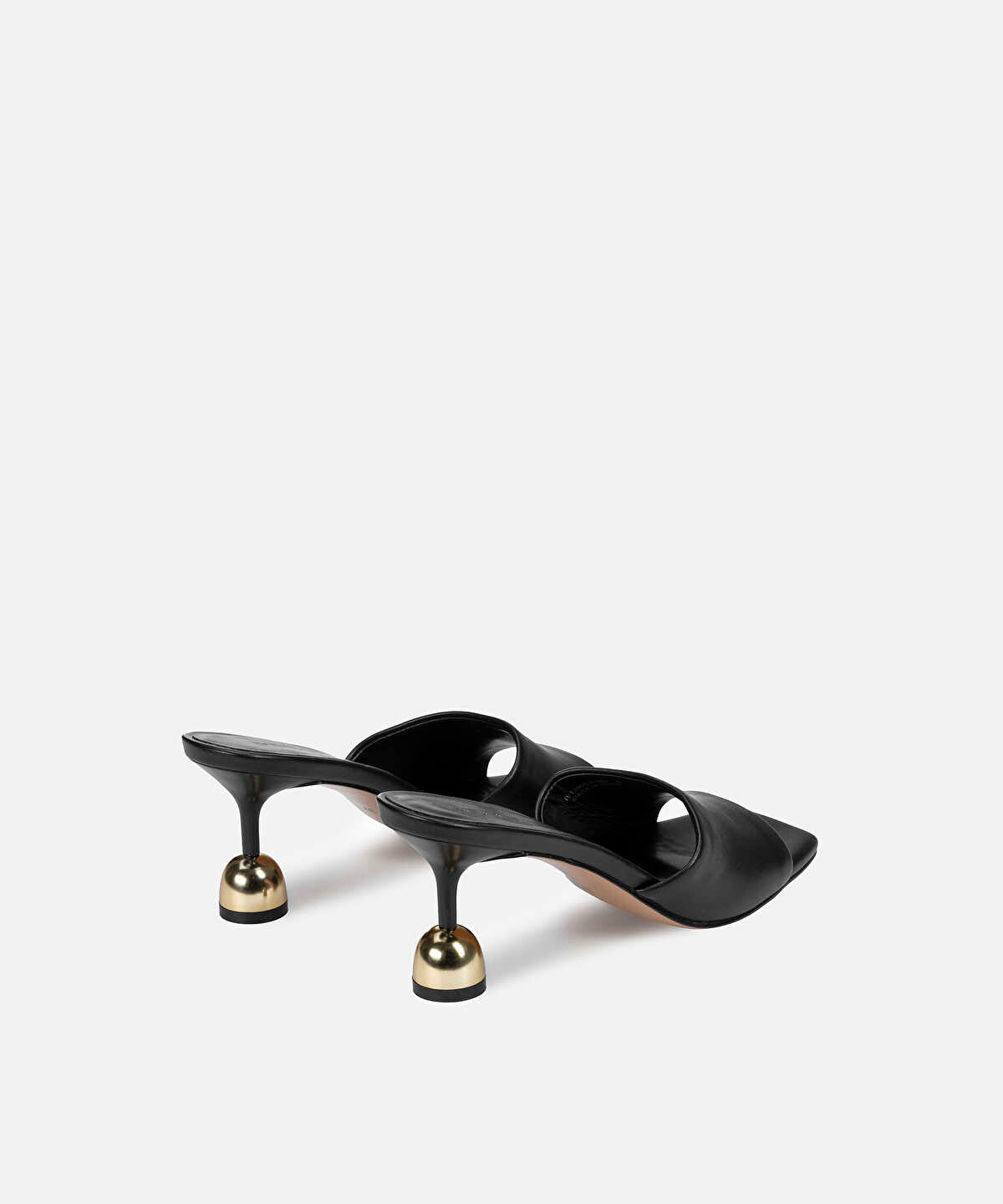 Leather-Effect Mules with Contrasting Heels
