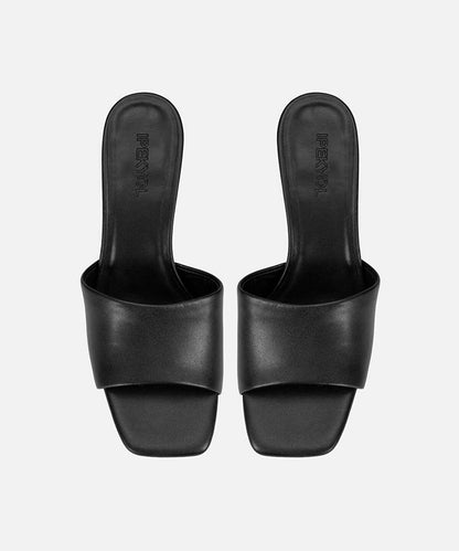 Leather-Effect Mules with Contrasting Heels