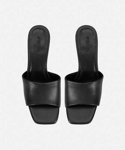 Leather-Effect Mules with Contrasting Heels