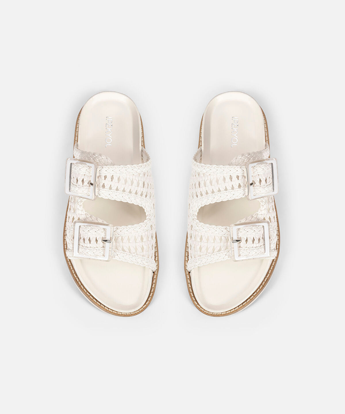 Zoomed Woven Double Strap Slides