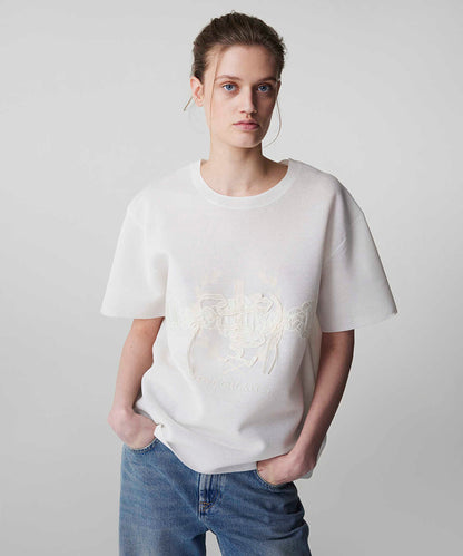 Embroidered Knit Top with Applique