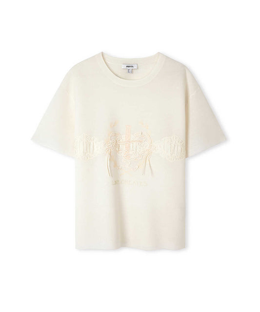 Embroidered Knit Top with Applique