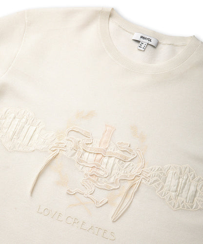 Embroidered Knit Top with Applique