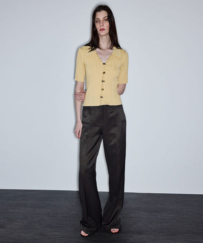 Knit Top with Gold Buttons