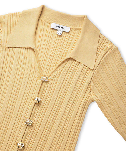 Knit Top with Gold Buttons