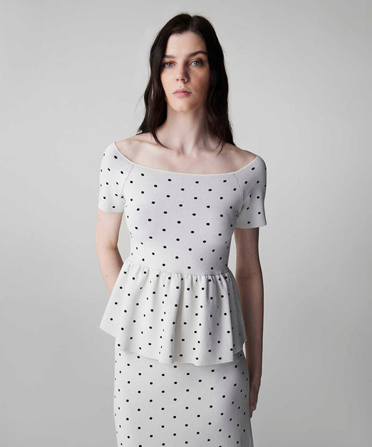 Polka-Dot Knit Top