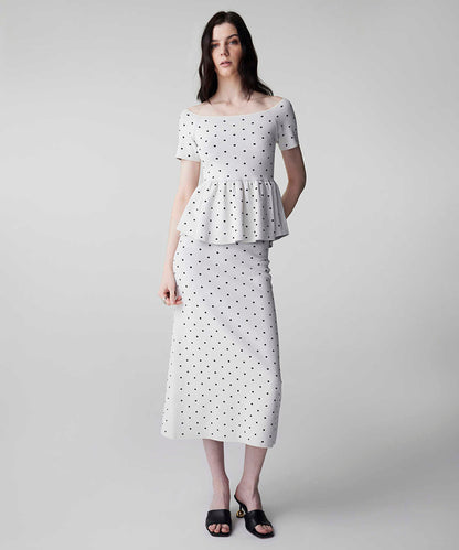 Polka-Dot Knit Top
