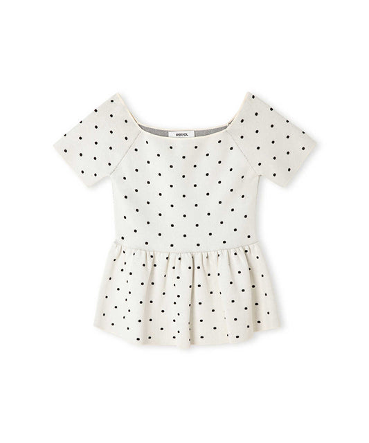 Polka-Dot Knit Top