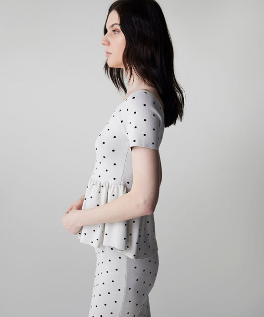 Polka-Dot Knit Top