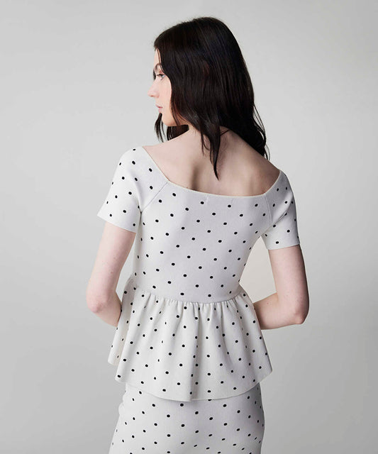 Polka-Dot Knit Top
