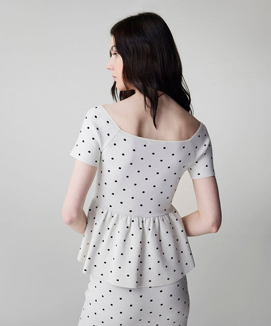 Polka-Dot Knit Top