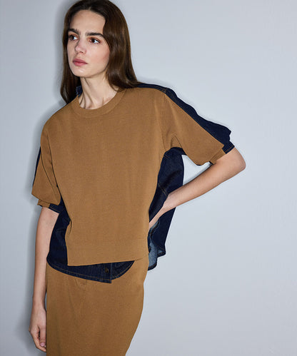 Mixed Media Knit Top