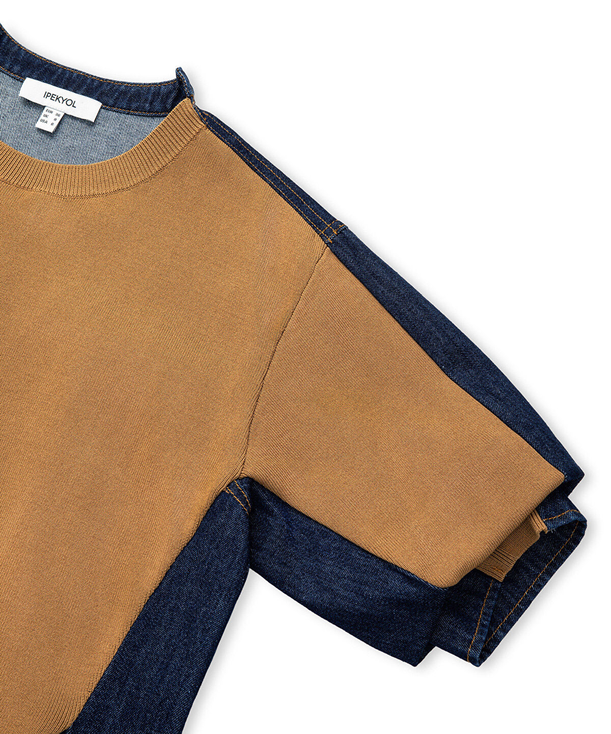 Zoomed Mixed Media Knit Top