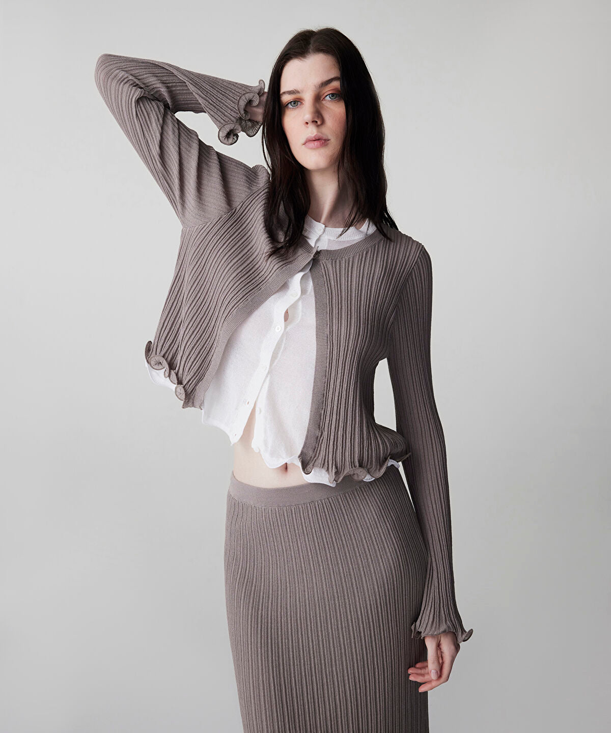 Zoomed Layered Knit Cardigan