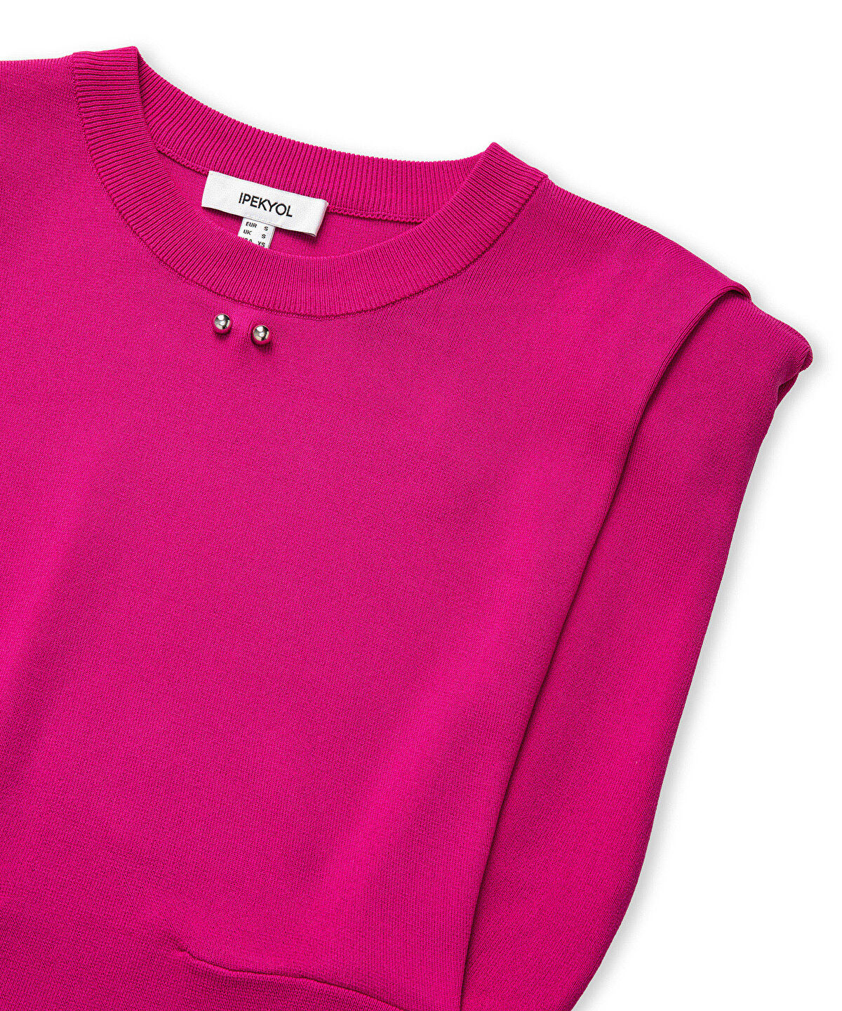 Zoomed Knit Top with Shoulder Pads