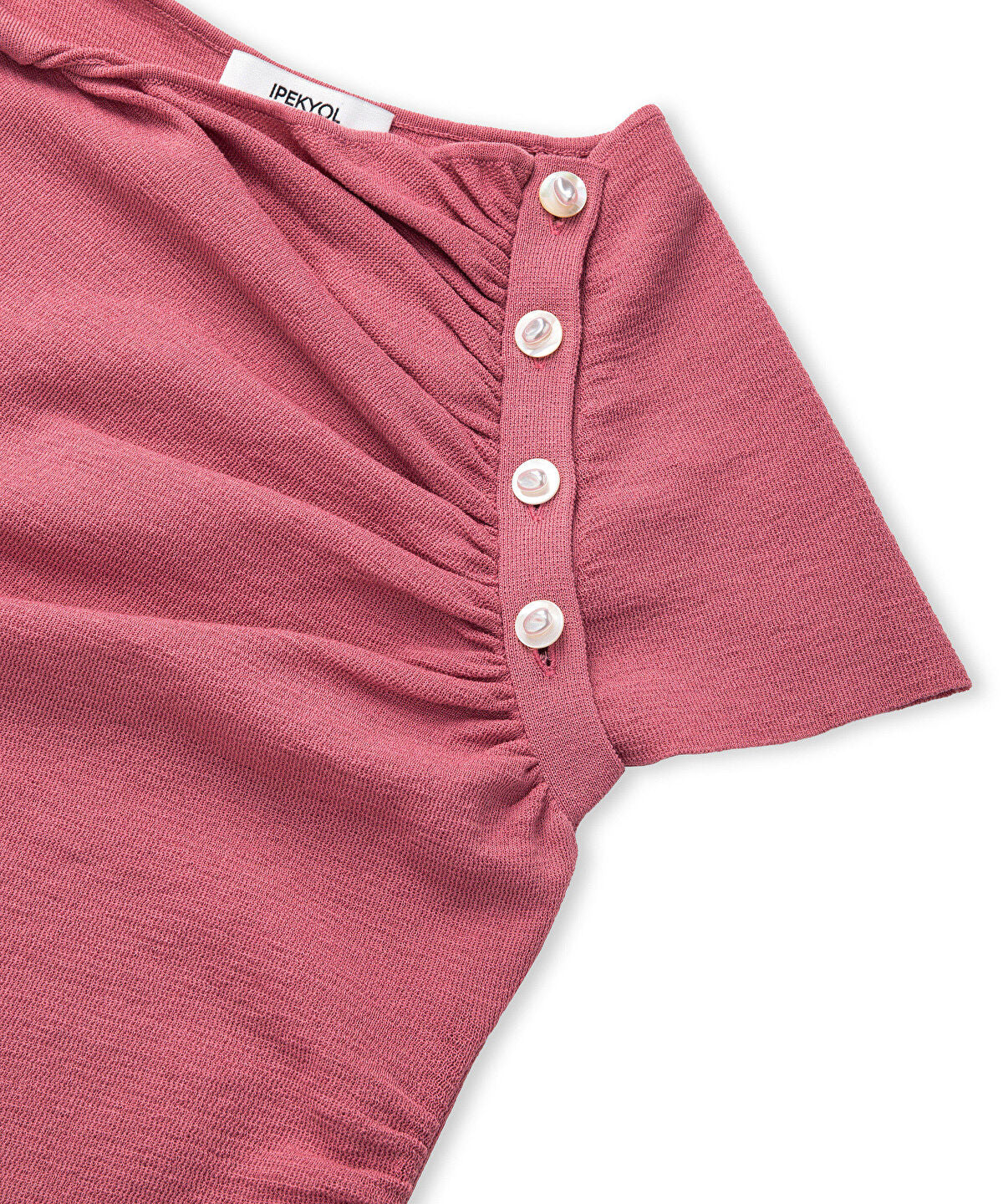 Gathered Asymmetric Knit Top