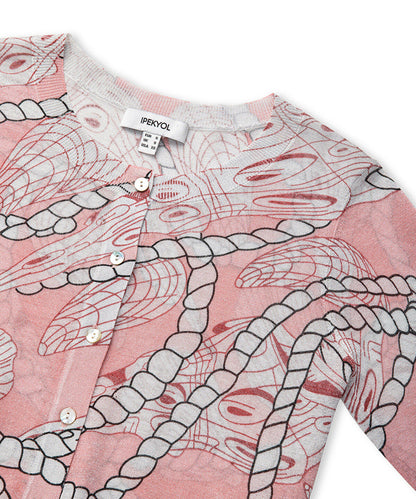 Printed Knit Cardigan