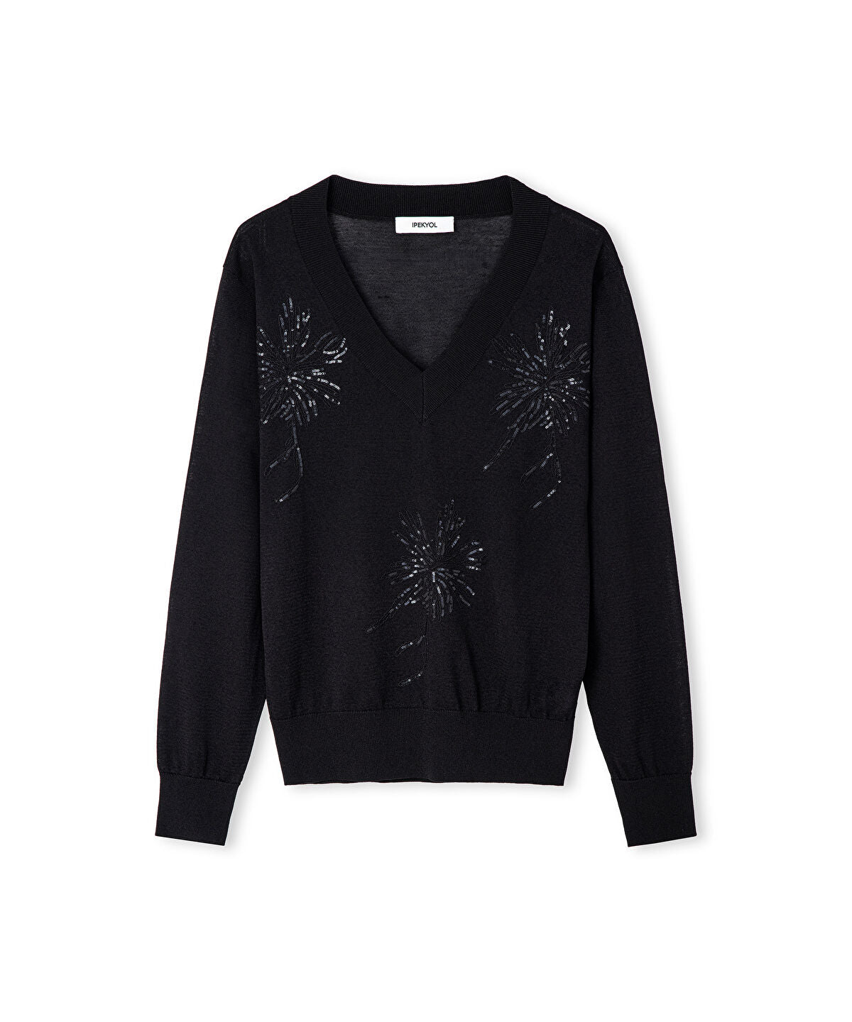 Zoomed Embroidered Sequinned Knit Top