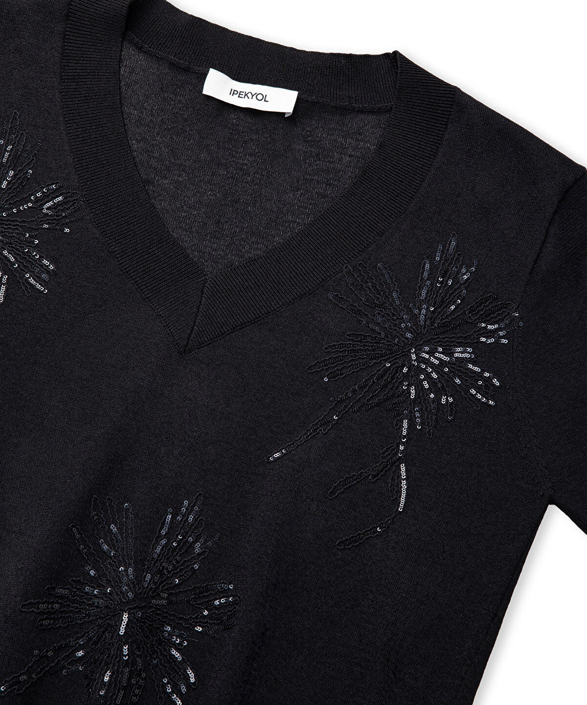 Zoomed Embroidered Sequinned Knit Top