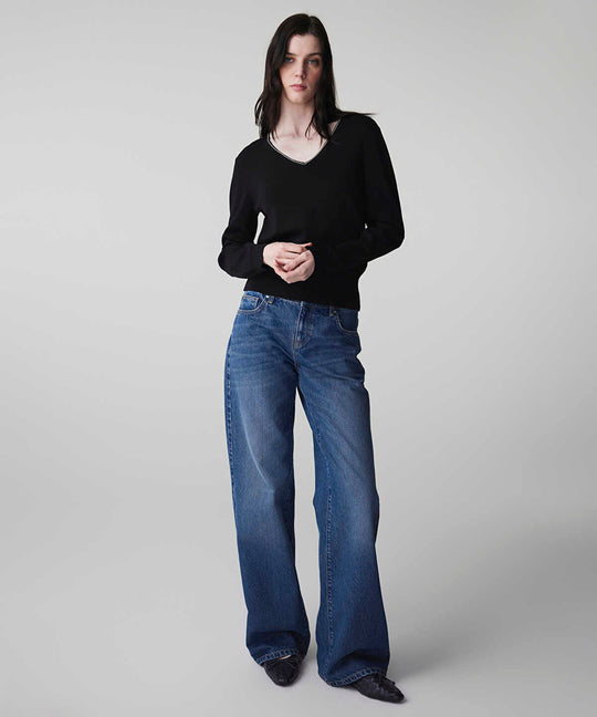 Knit Top with Rhinstone Embellishments